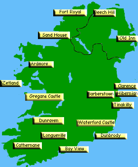 Country house hotels Ireland map